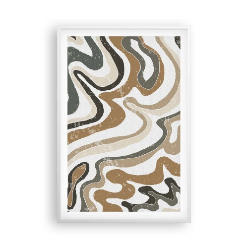 Affisch i vit ram - Meandrar av jordnära färger - 61x91 cm