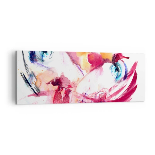 Canvastavla - Bild på duk - Världen blommar i närheten - 140x50 cm