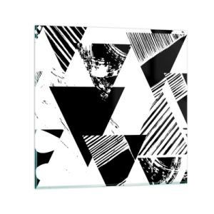 Glastavla - Bild på glas - Det regnar trianglar - 30x30 cm