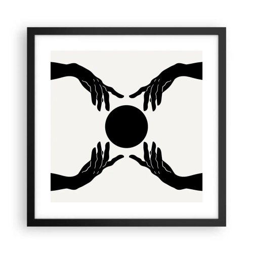Affisch i svart ram - Ett hemligt tecken - 40x40 cm
