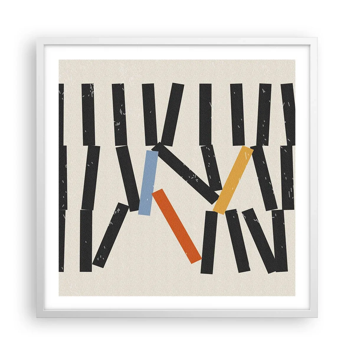 Affisch i vit ram - Domino - komposition - 60x60 cm