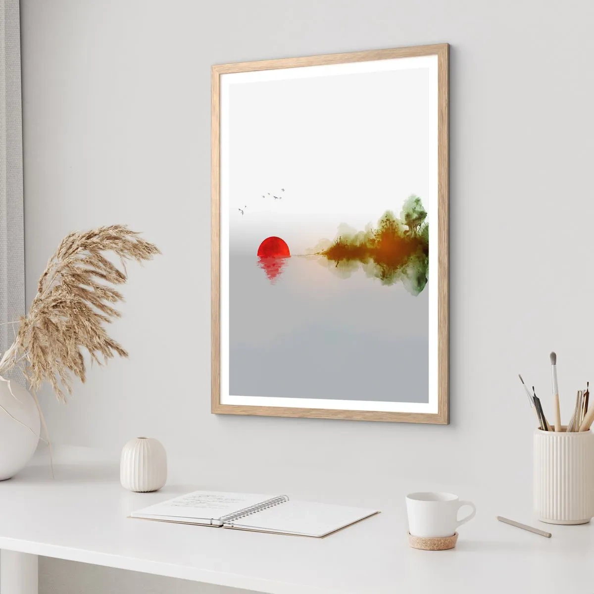 Affisch i ram av ljusek - Ett löfte om lugn - 40x50 cm