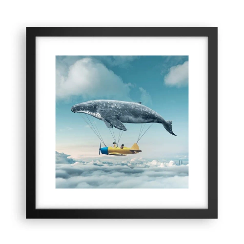 Affisch i svart ram - Varför inte? - 30x30 cm