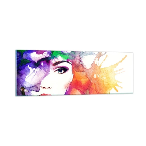 Glastavla - Bild på glas - Med huvudet i himlen - 90x30 cm