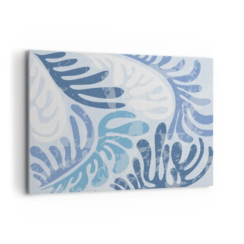 Canvastavla - Bild på duk - Blåa ormbunkar - 120x80 cm