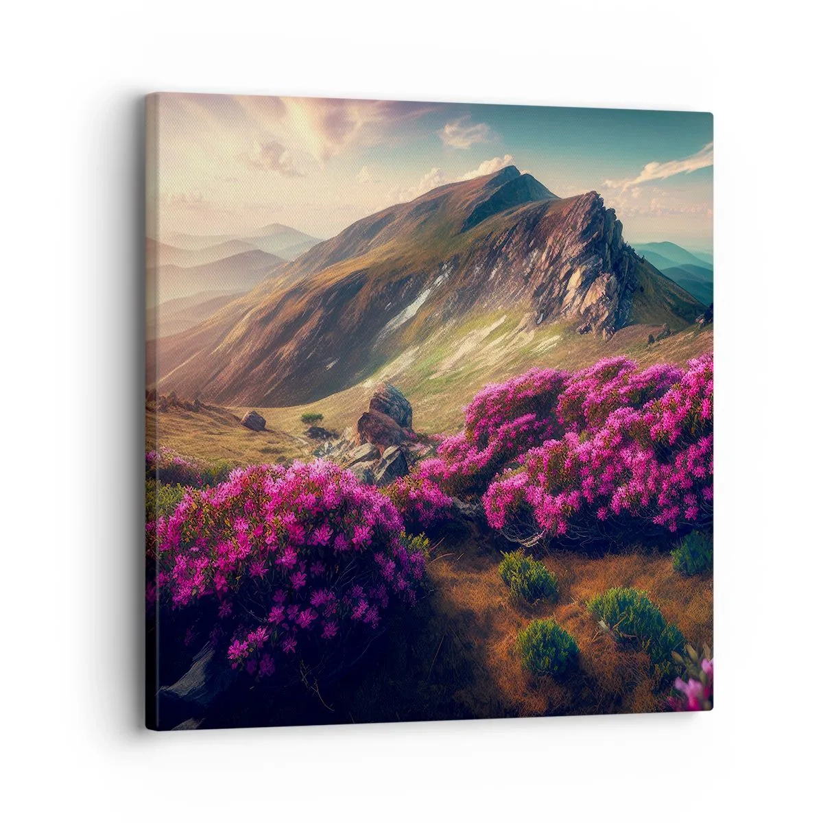 Canvastavla - Bild på duk - Sommar i fjällen - 30x30 cm