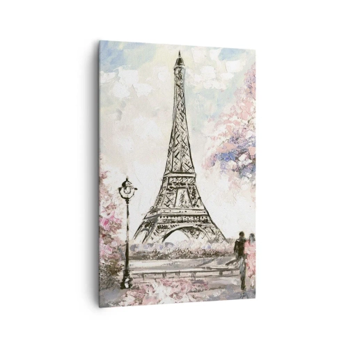 Canvastavla - Bild på duk - Aprilpromenad i Paris - 80x120 cm