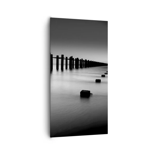 Canvastavla - Bild på duk - Landskap doppat i dimman - 65x120 cm