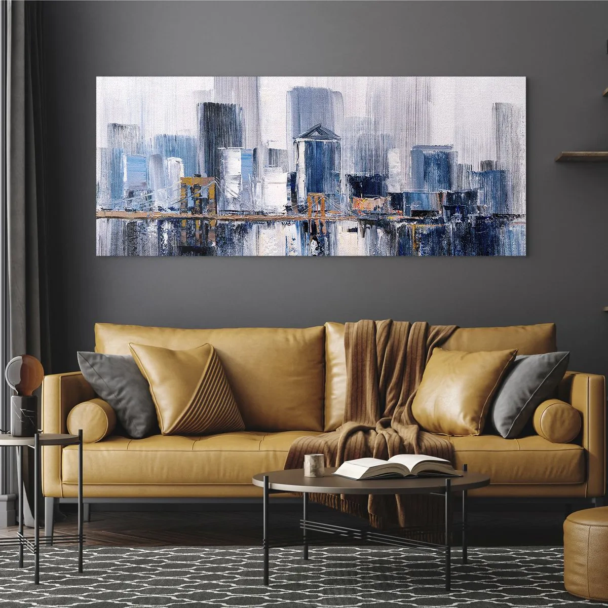 Glastavla - Bild på glas - New York-impression - 160x50 cm