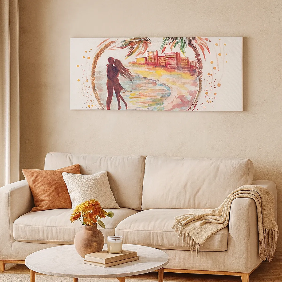 Canvastavla - Bild på duk - Romantisk sommarsemester - 30x30 cm
