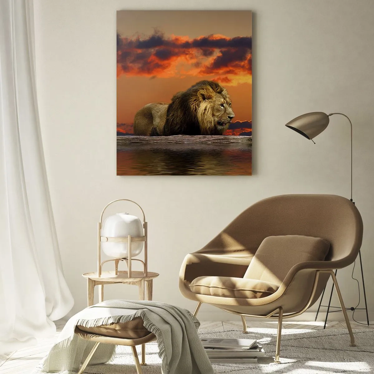 Glastavla - Bild på glas - Naturens kung - 50x70 cm