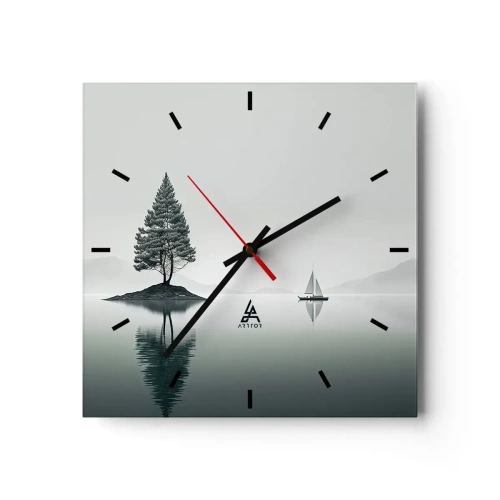 Väggklocka - Klocka på glas - En dröm - 30x30 cm