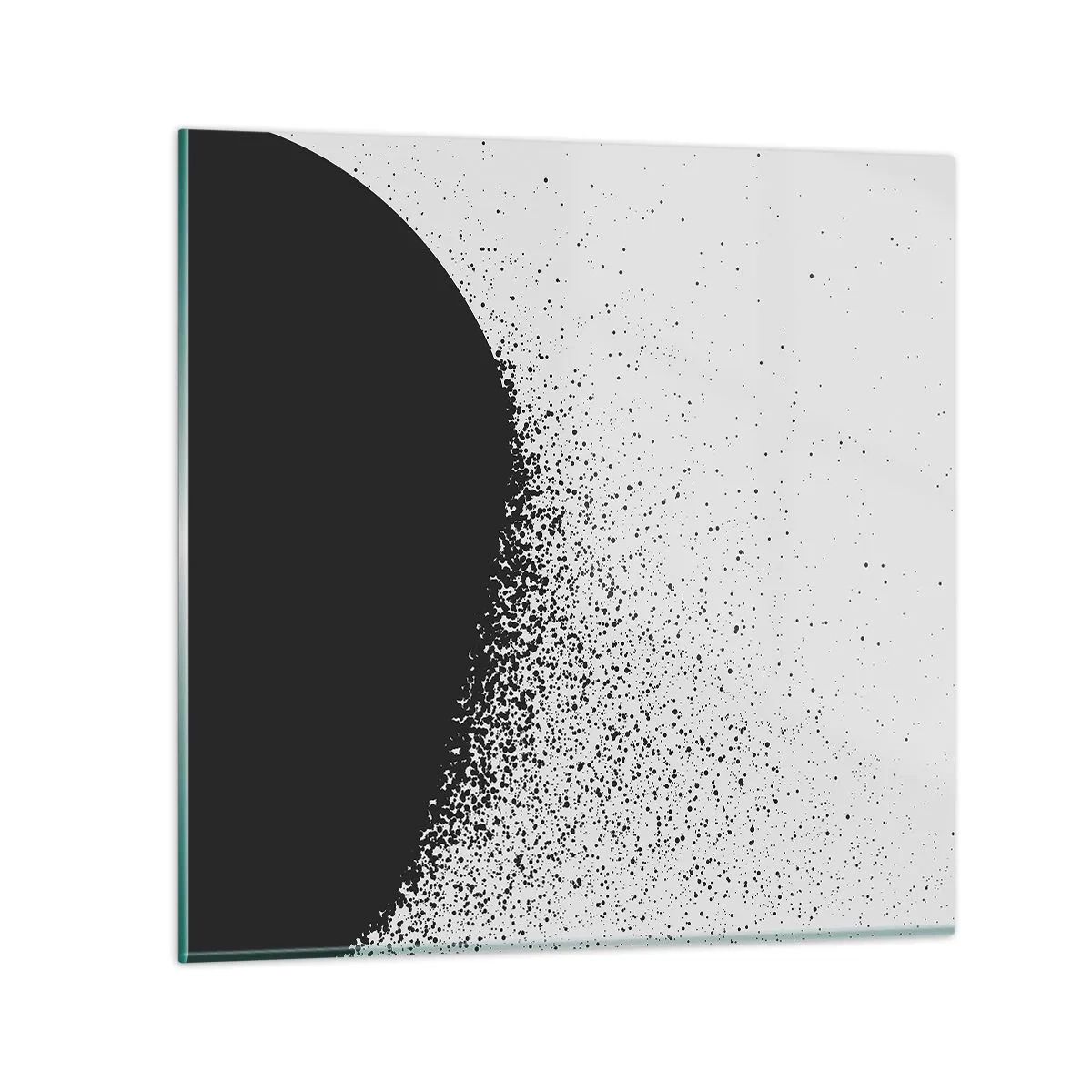 Glastavla - Bild på glas - Partiklarnas rörelse - 70x70 cm