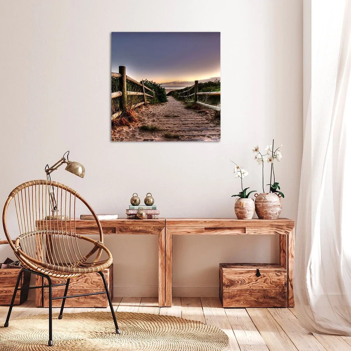 Canvastavla - Bild på duk - Målet är synligt - 60x60 cm