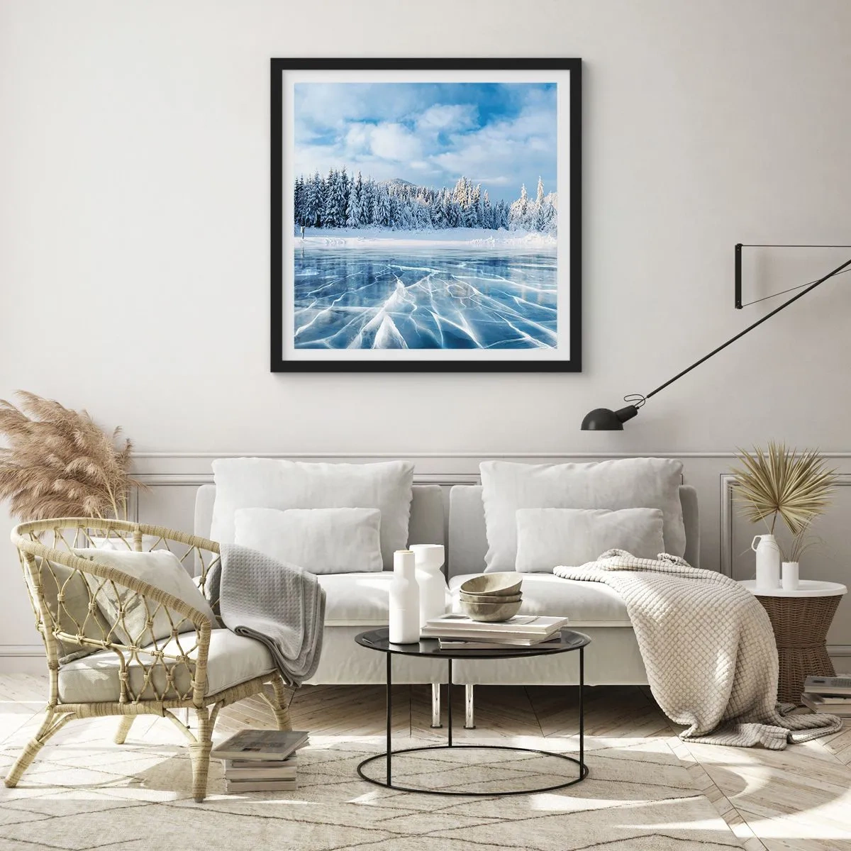 Affisch i svart ram - Bedårande och kristallisk vy - 60x60 cm