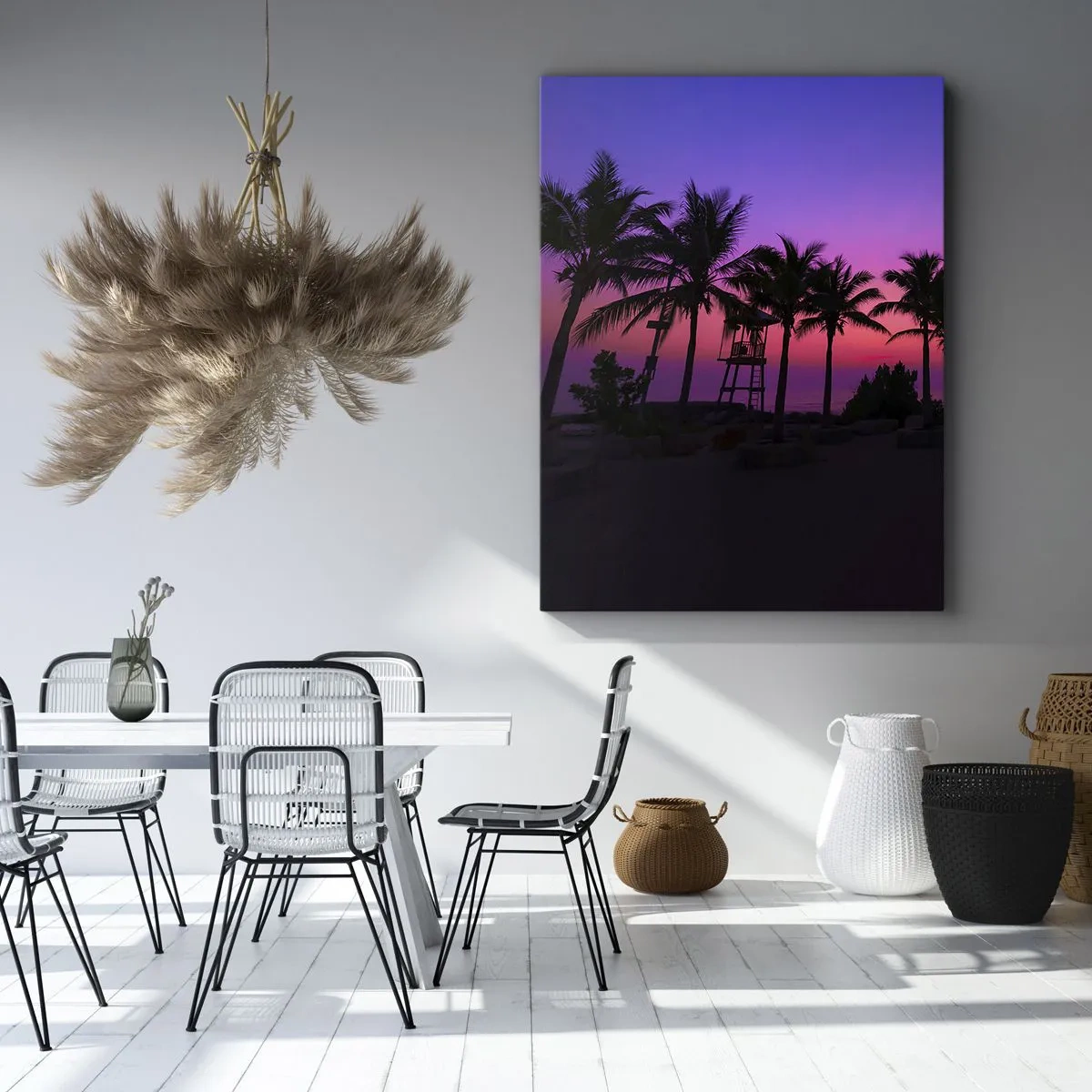 Canvastavla - Bild på duk - Kväll under palmerna - 50x70 cm