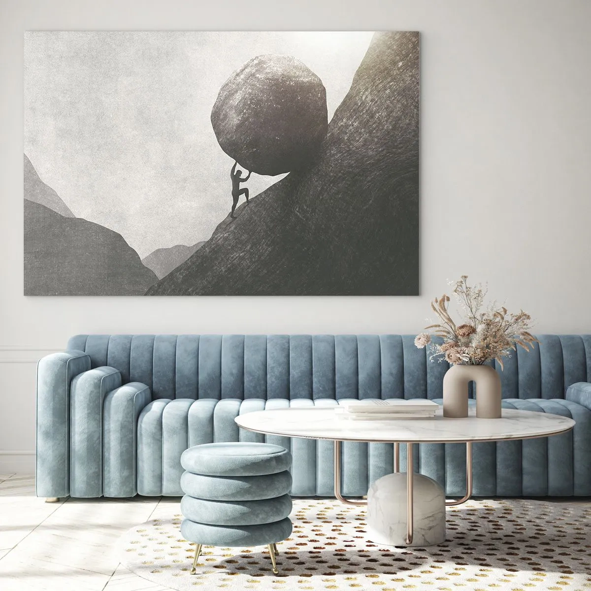 Glastavla - Bild på glas - Jag tror i strid mot hoppet - 100x70 cm