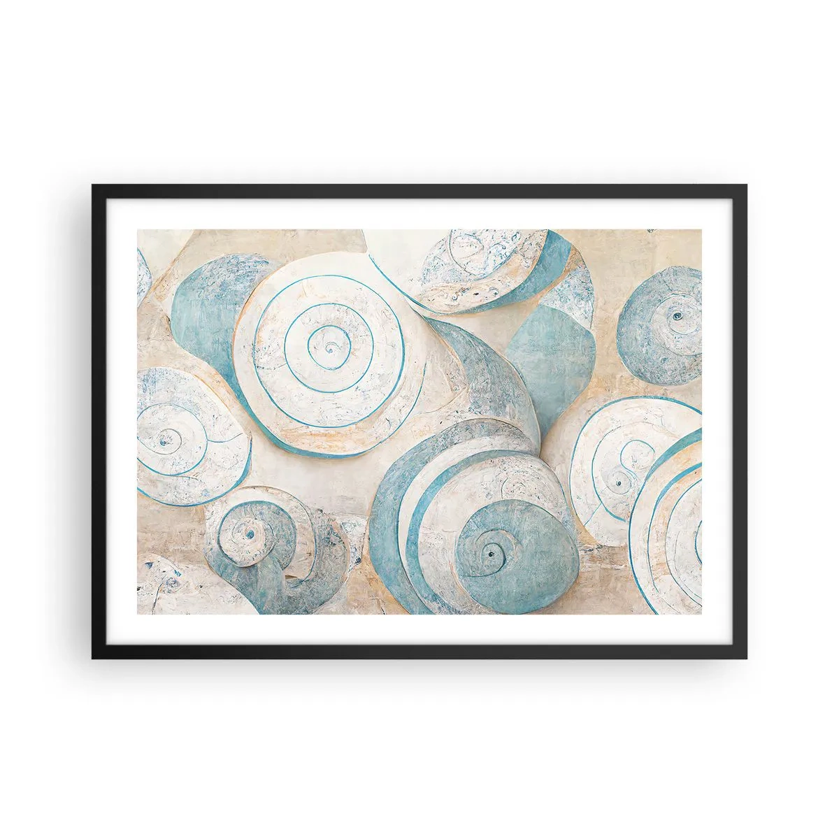 Affisch i svart ram - Vad döljer musslan? - 70x50 cm