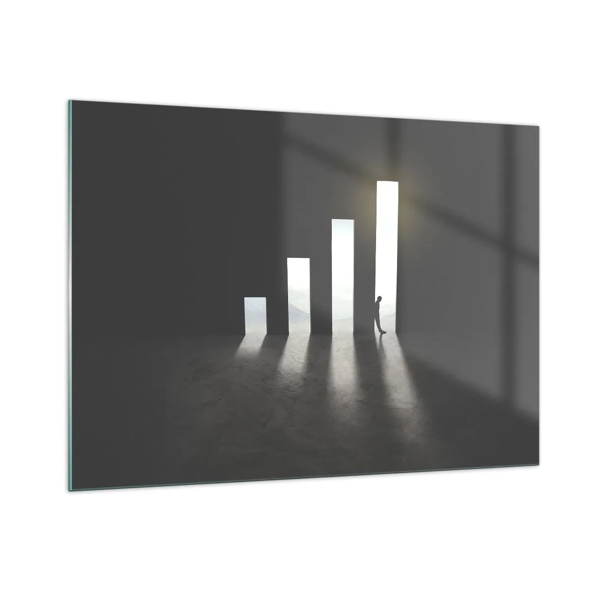 Glastavla - Bild på glas - Framgång - ett intryck - 100x70 cm