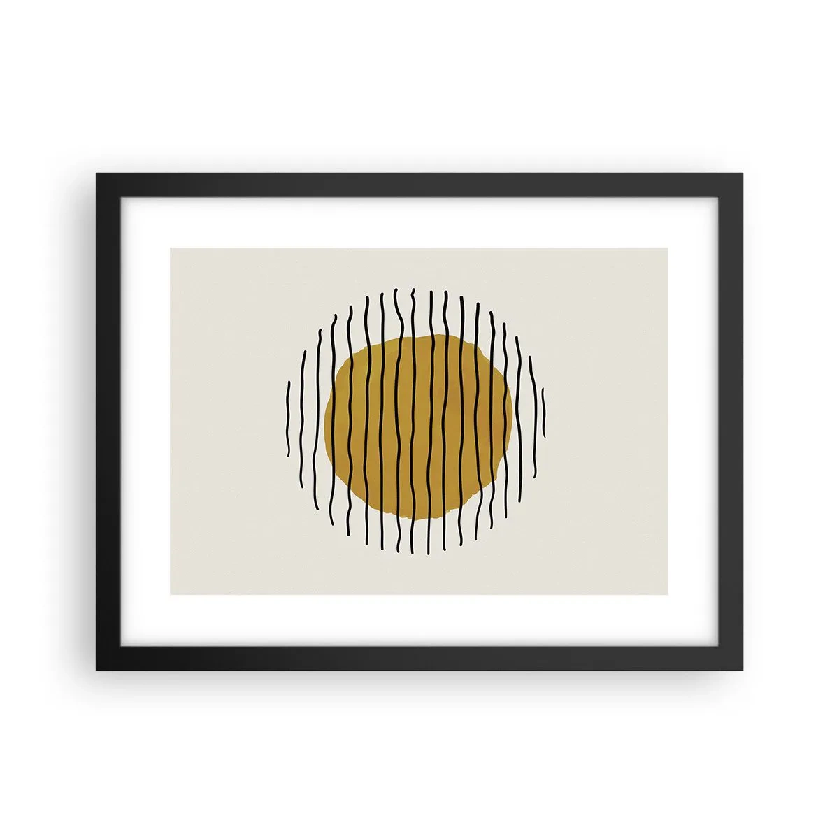 Affisch i svart ram - Abstraktion som darrar av glöd - 40x30 cm