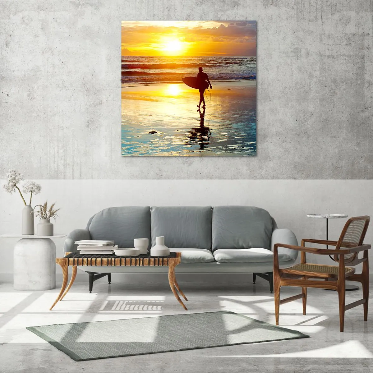 Glastavla - Bild på glas - Kämpes återkomst - 50x50 cm