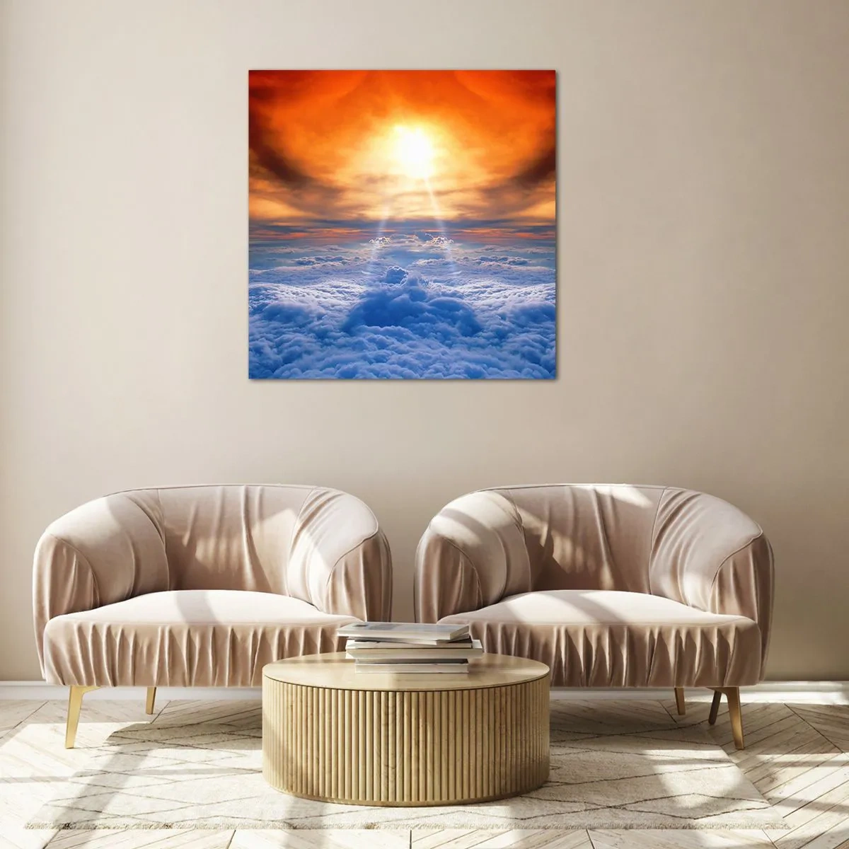 Glastavla - Bild på glas - Mystiskt landskap - 70x70 cm