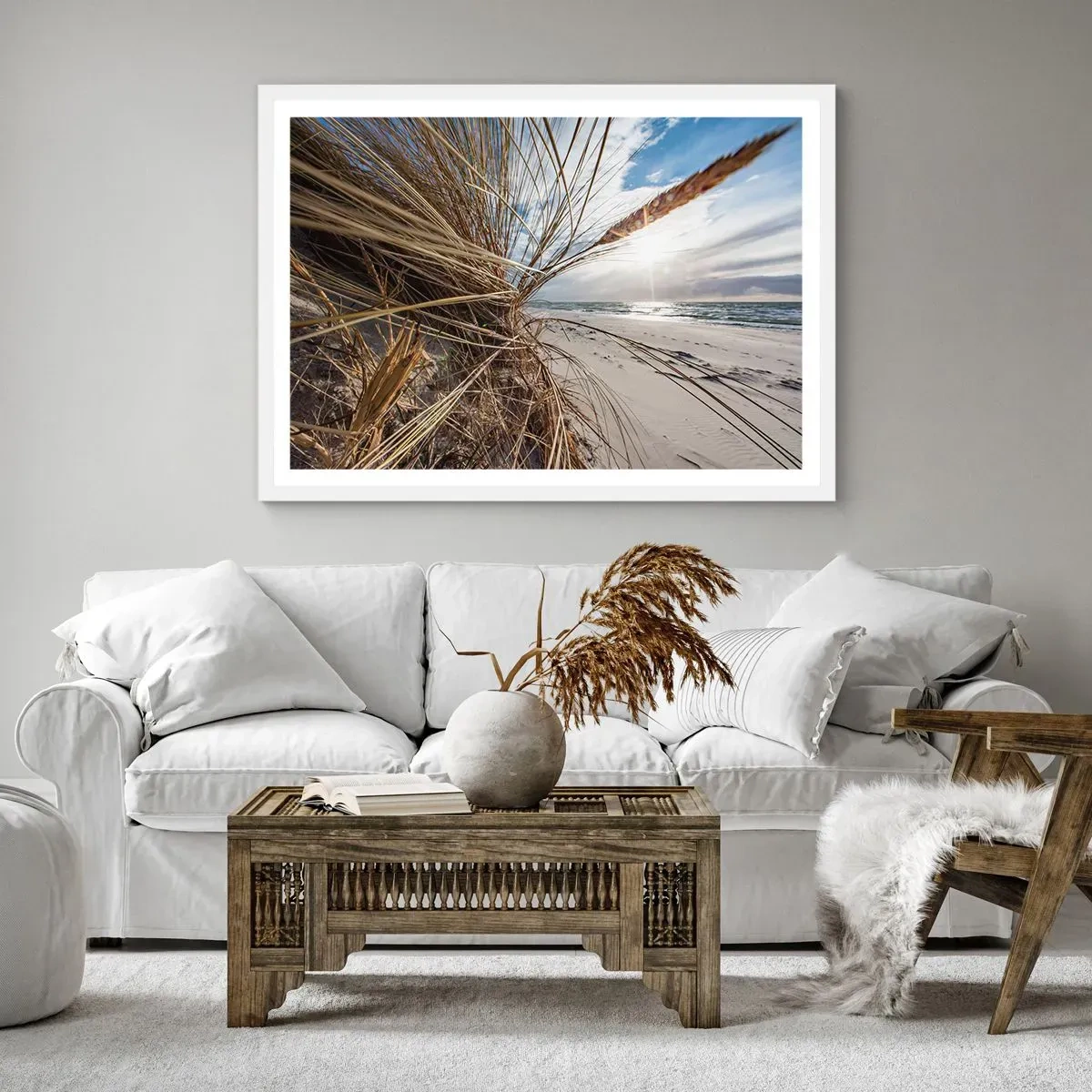 Affisch i vit ram - Elementens möte - 100x70 cm