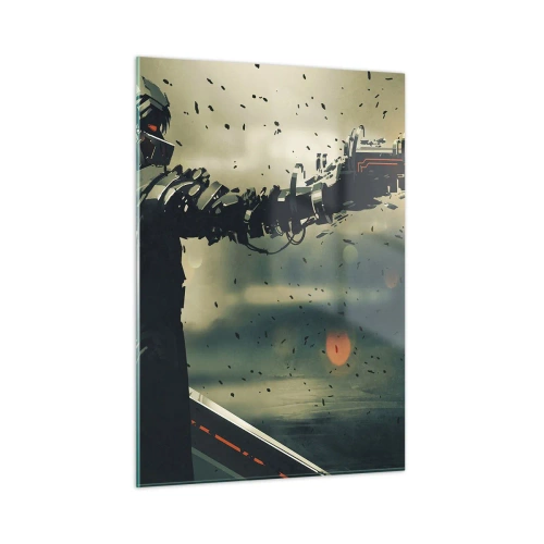 Glastavla - Bild på glas - Dödlig vapen - din egen Terminator - 50x70 cm