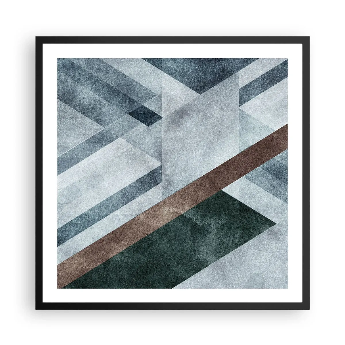 Affisch i svart ram - Sofistikerad elegans i geometri - 60x60 cm