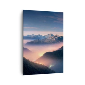 Canvastavla - Bild på duk - Ljus i dalarna - 70x100 cm