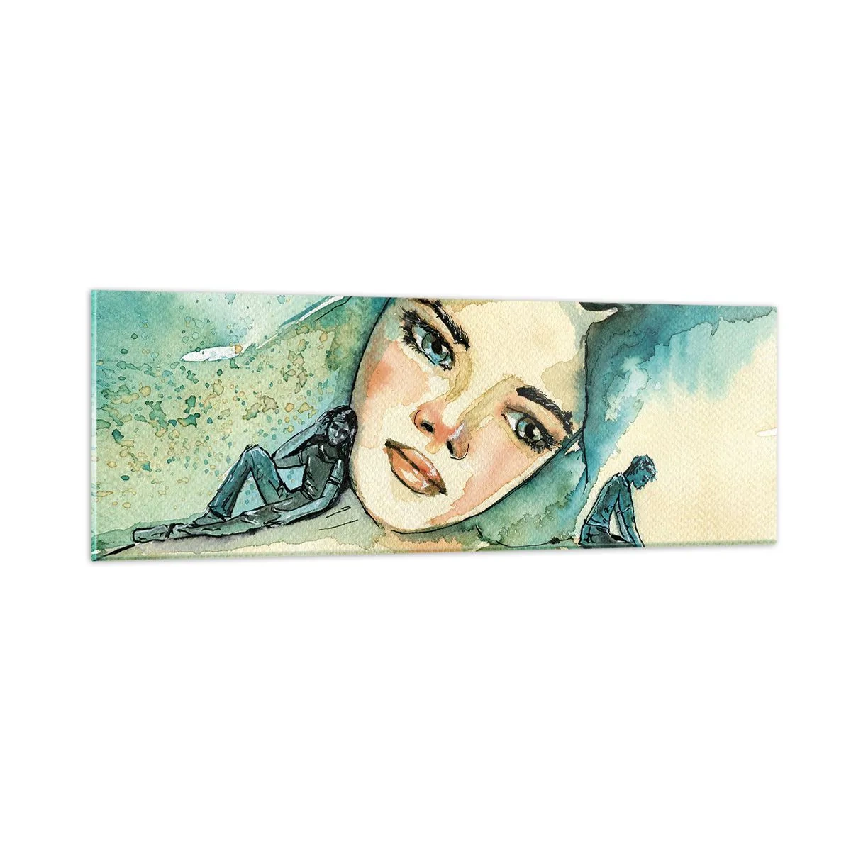 Glastavla - Bild på glas - Am I blue? - 90x30 cm