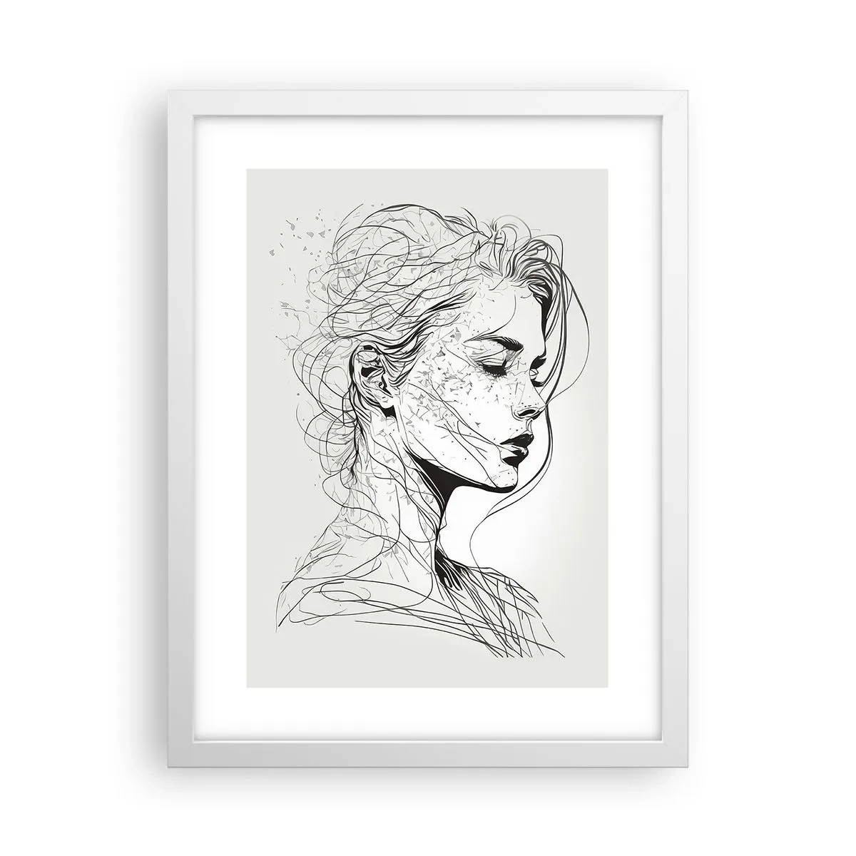 Affisch i vit ram - Porträtt i drömmar - 30x40 cm