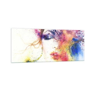 Glastavla - Bild på glas - Regnbågsyrsel - 100x40 cm