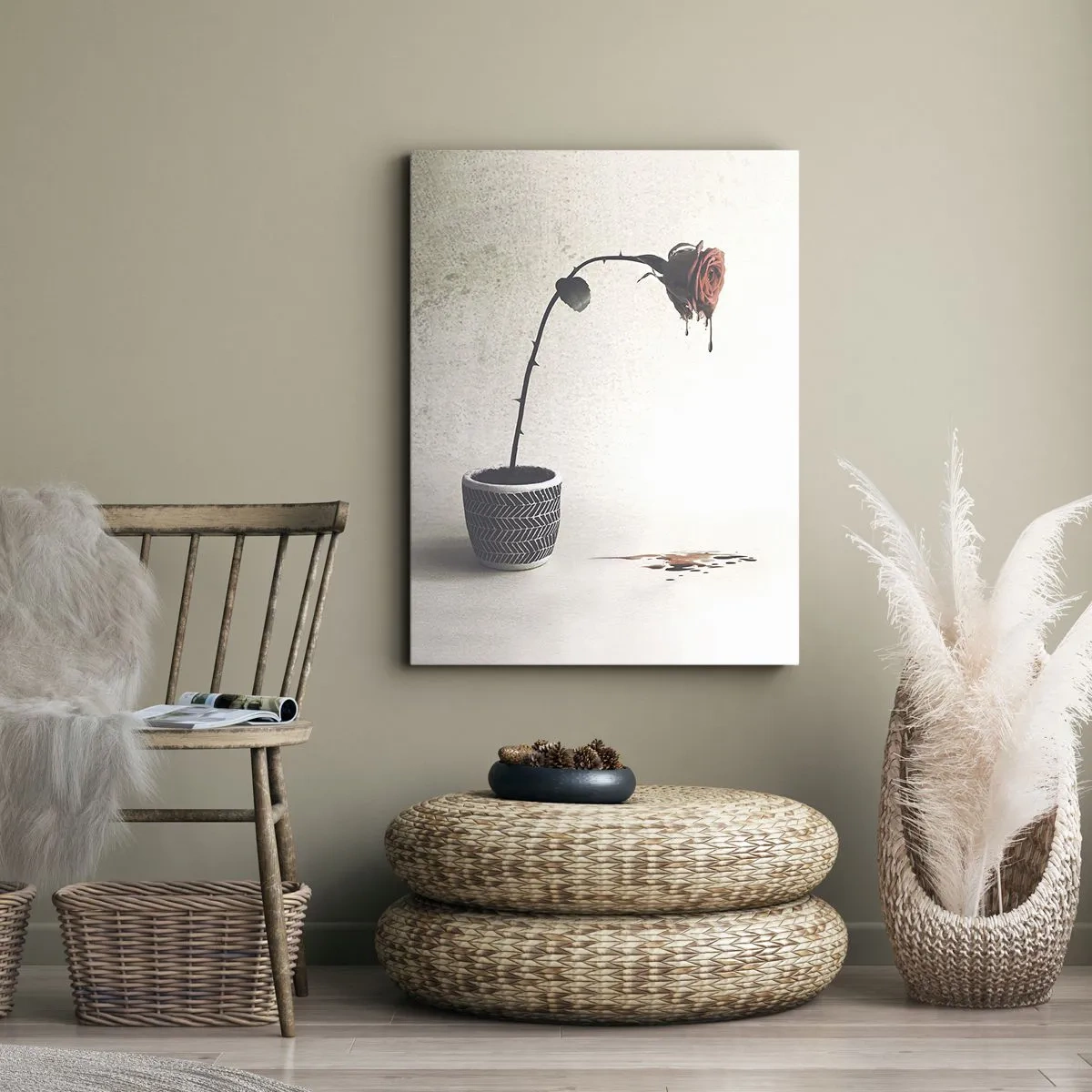 Canvastavla - Bild på duk - Rosa dolorosa - 80x120 cm