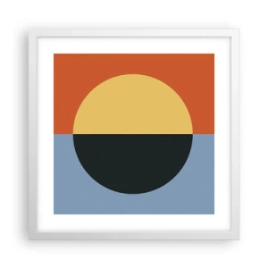 Affisch i vit ram - Komposition av värme och kyla - 40x40 cm