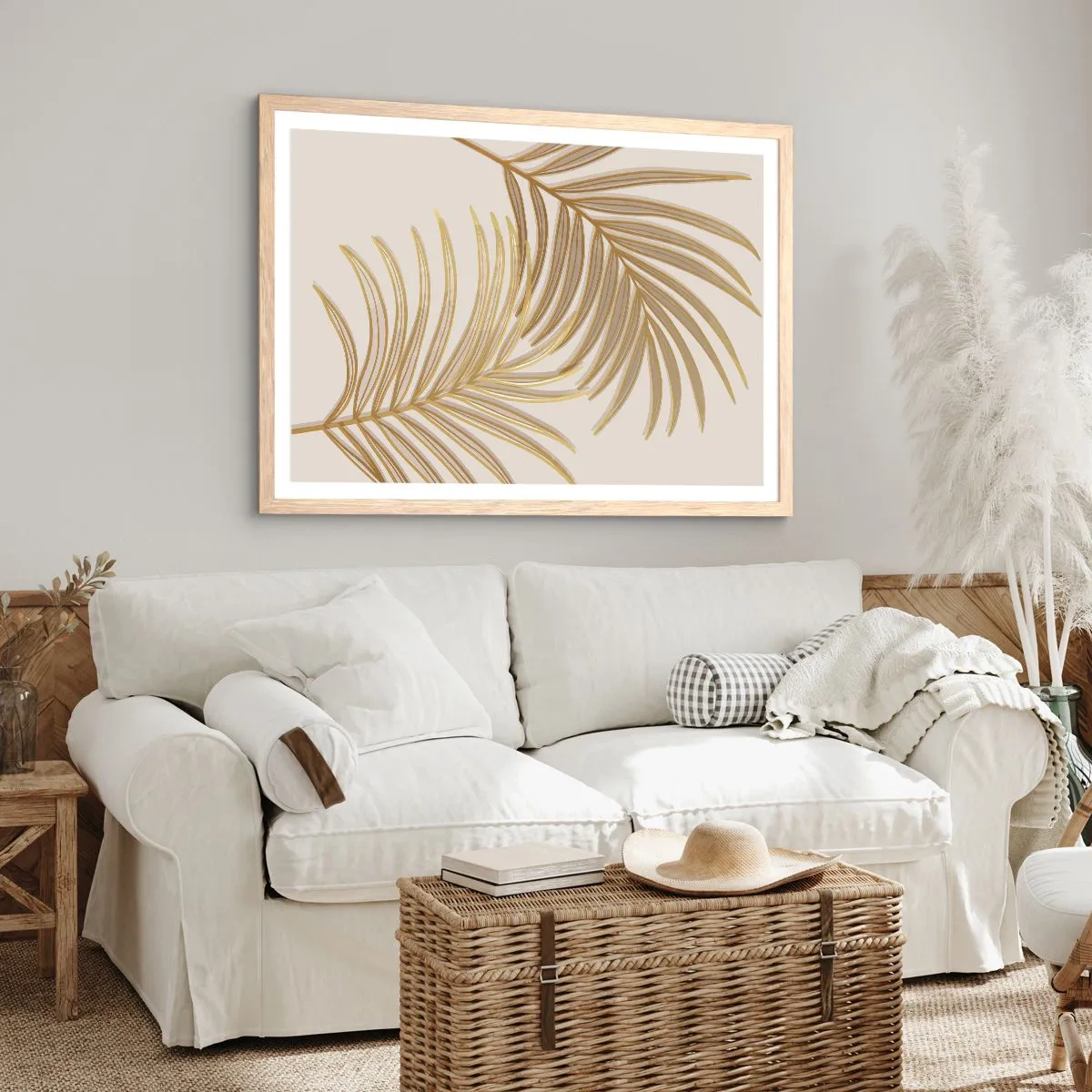 Affisch i ram av ljusek - Guldpalmen - 100x70 cm