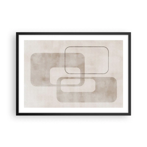Affisch i svart ram - Geometrisk fug - 70x50 cm