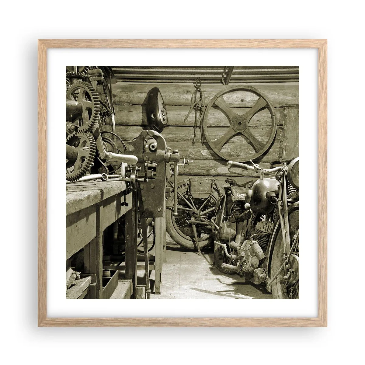 Affisch i ram av ljusek - I onkel Lasses skjul - 50x50 cm