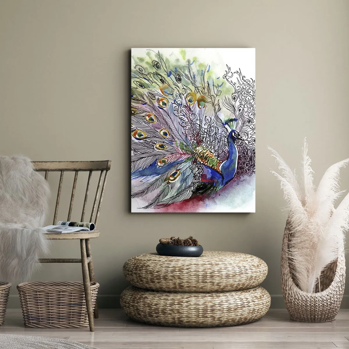 Canvastavla - Bild på duk - Med stolthet mot det gråa  - 65x120 cm