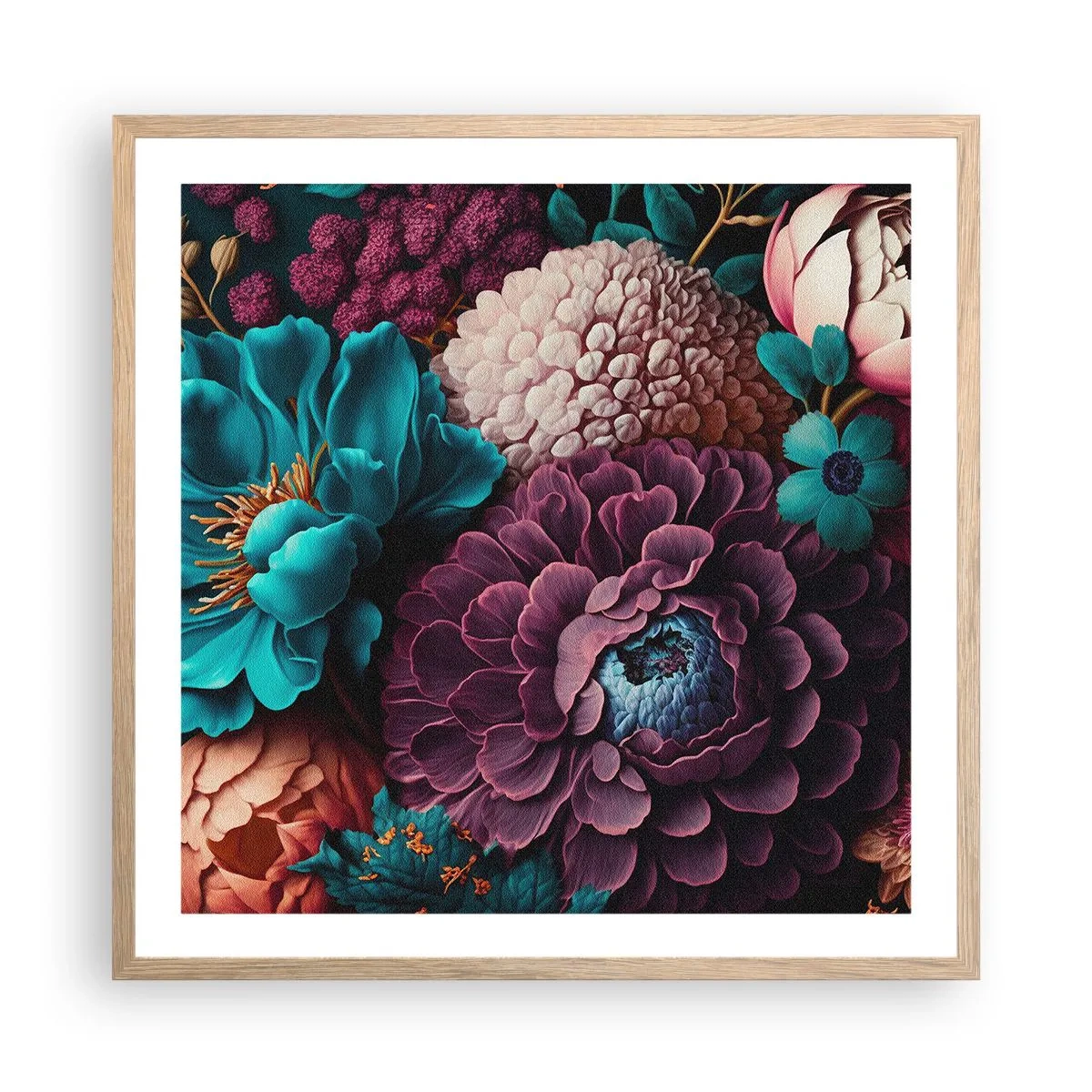 Affisch i ram av ljusek - Natur i överflöd - 60x60 cm