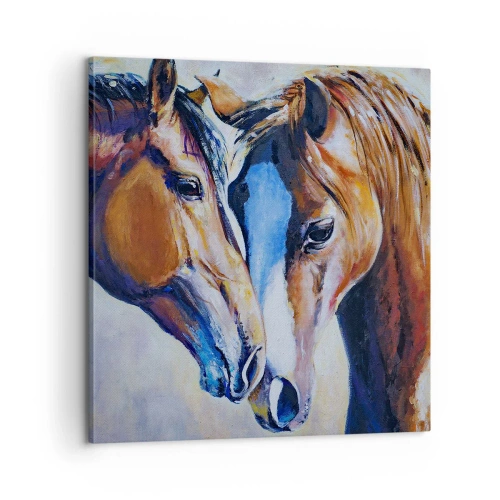 Canvastavla - Bild på duk - Är det vänskap? eller är det kärlek? - 60x60 cm