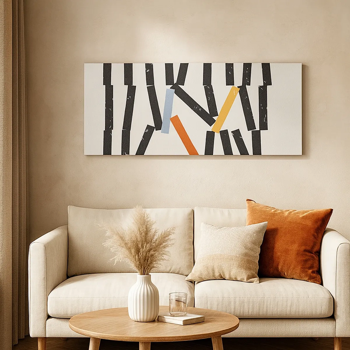 Canvastavla - Bild på duk - Domino - komposition - 30x30 cm