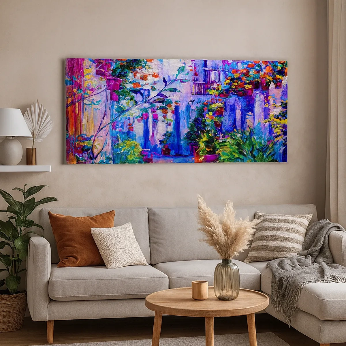 Canvastavla - Bild på duk - Impression - italiensk gränd - 30x30 cm