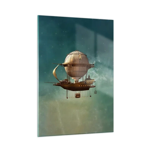 Glastavla - Bild på glas - Jules Verne hälsar - 50x70 cm