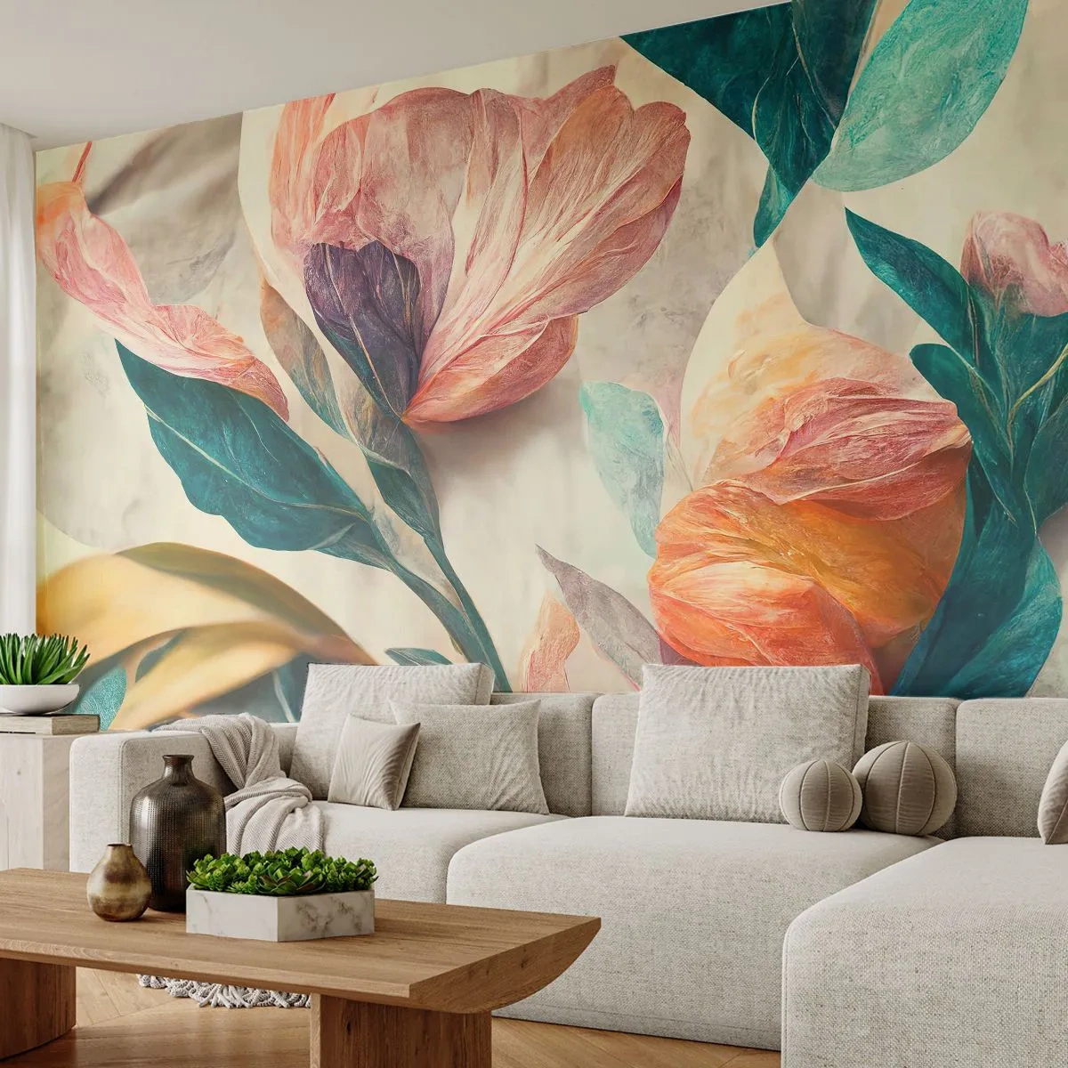 Självhäftande Fototapet Deluxe Sticker - Blommor av de södra öarna - Blommor, Årgång, Botanik - 450x315 cm