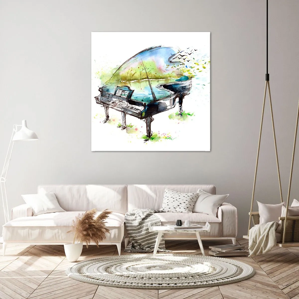 Canvastavla - Bild på duk - Förtrollad i musiken - 70x70 cm