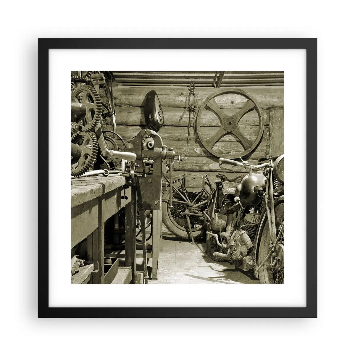 Affisch i svart ram - I onkel Lasses skjul - 40x40 cm