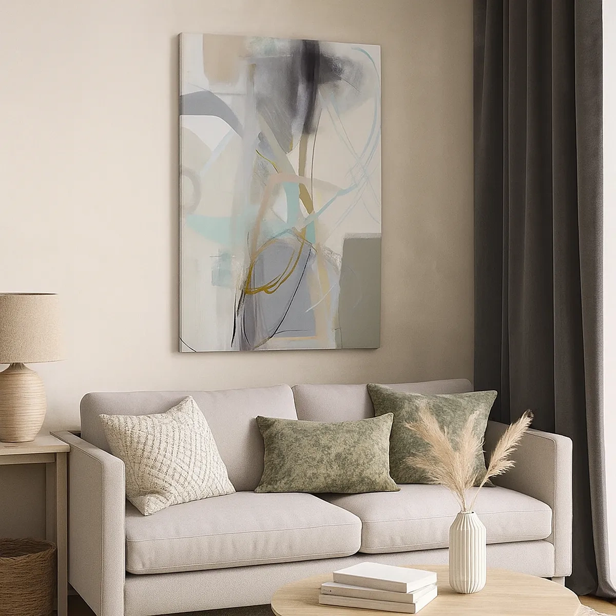 Canvastavla - Bild på duk - Dimmig abstraktion - 50x70 cm