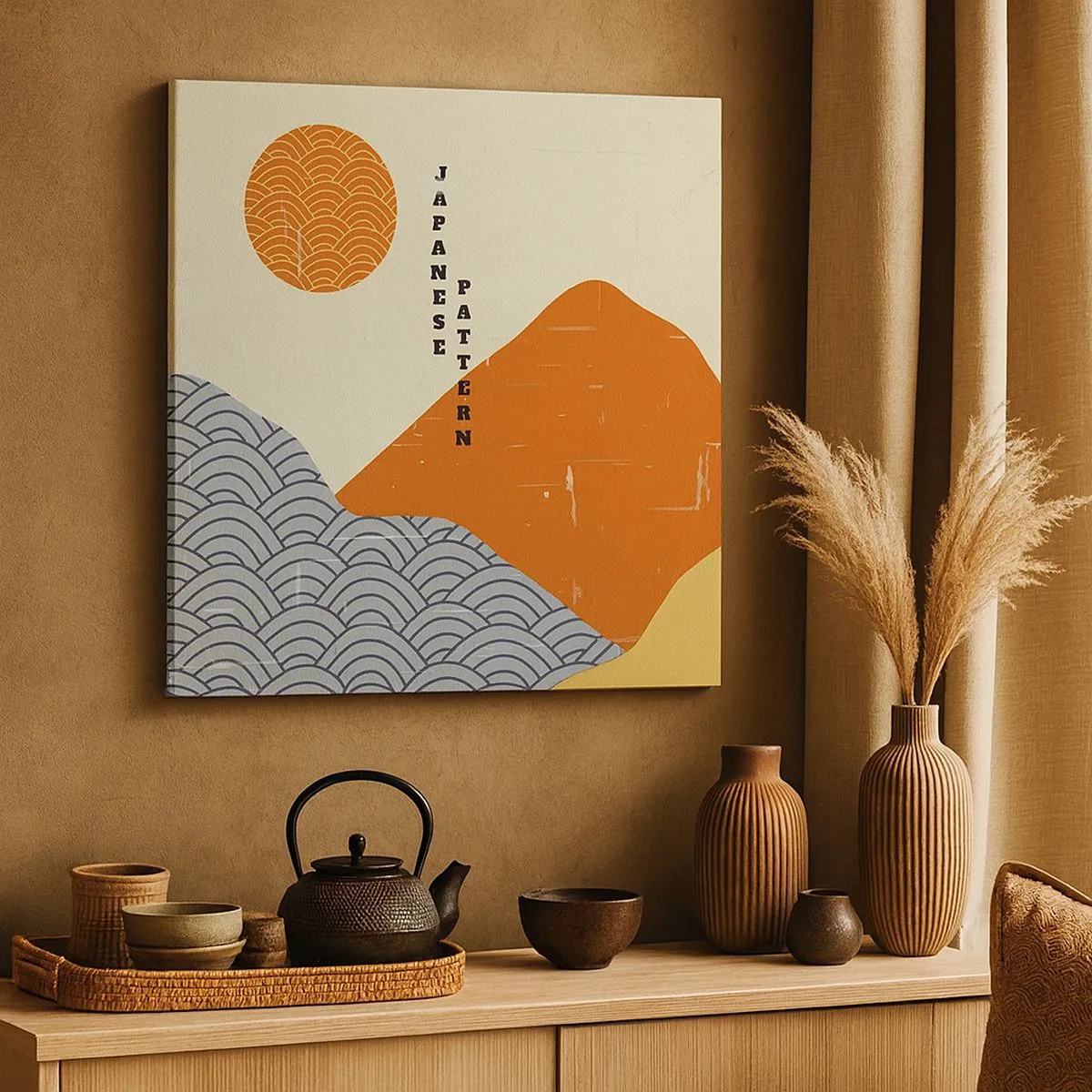 Canvastavla - Bild på duk - I den japanska andan - 30x30 cm