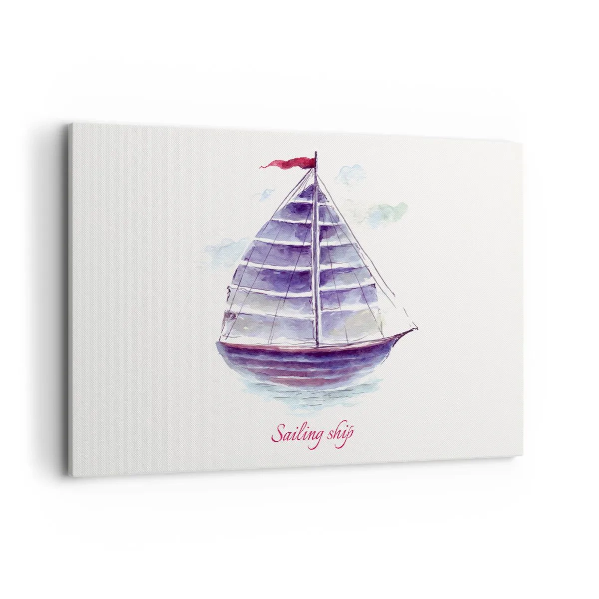Canvastavla - Bild på duk - Fulla seglar och lugnt vatten - 120x80 cm